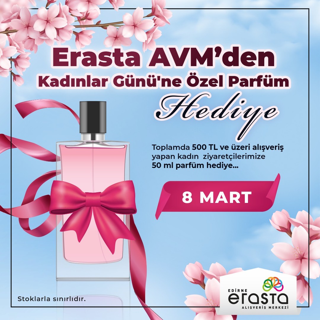 ERASTA AVM’den Kadınlar Günü’ne Özel Parfüm Hediye