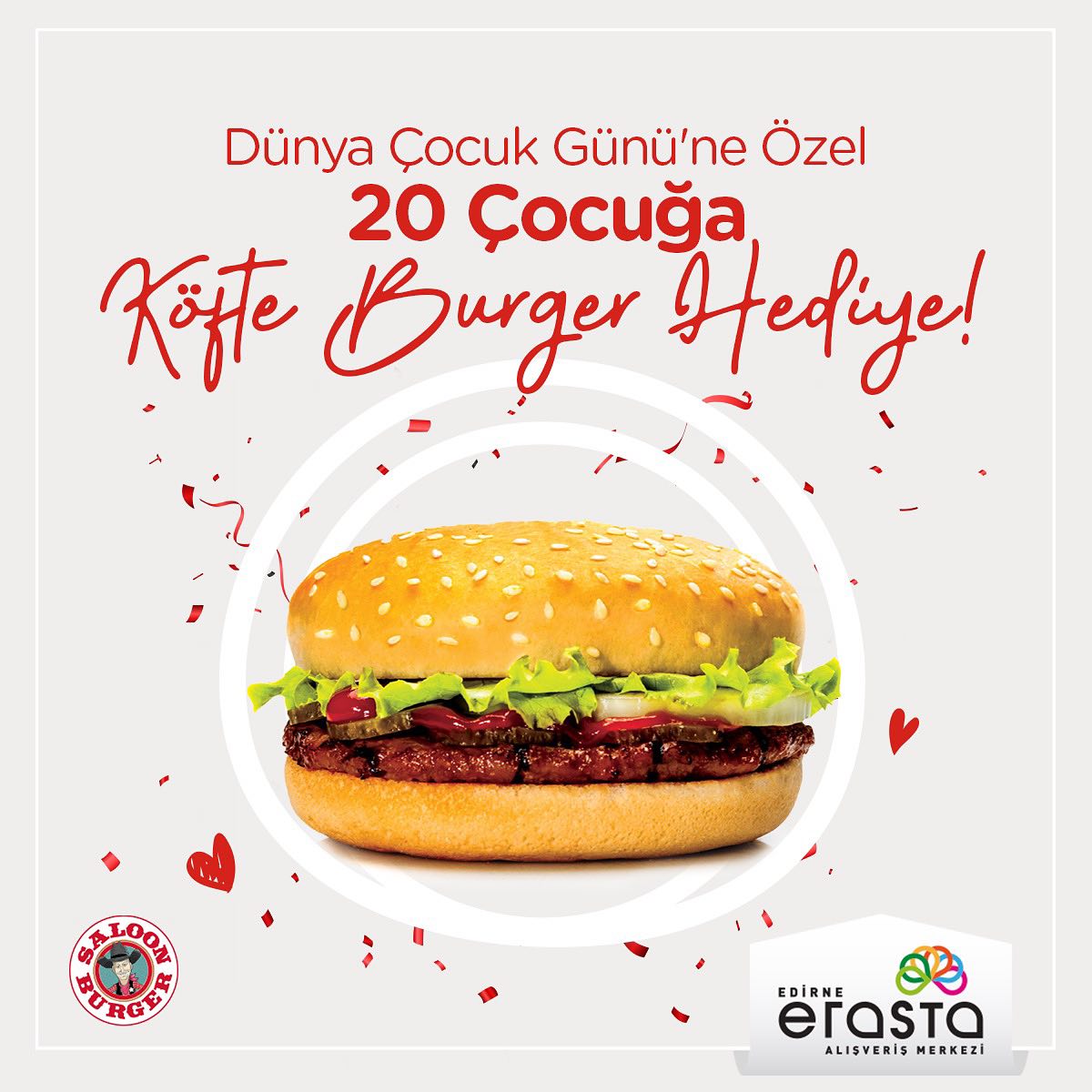 Dünya Çocuk Günü’ne Özel 20 Çocuğa Köfte Burger Hediyesi!