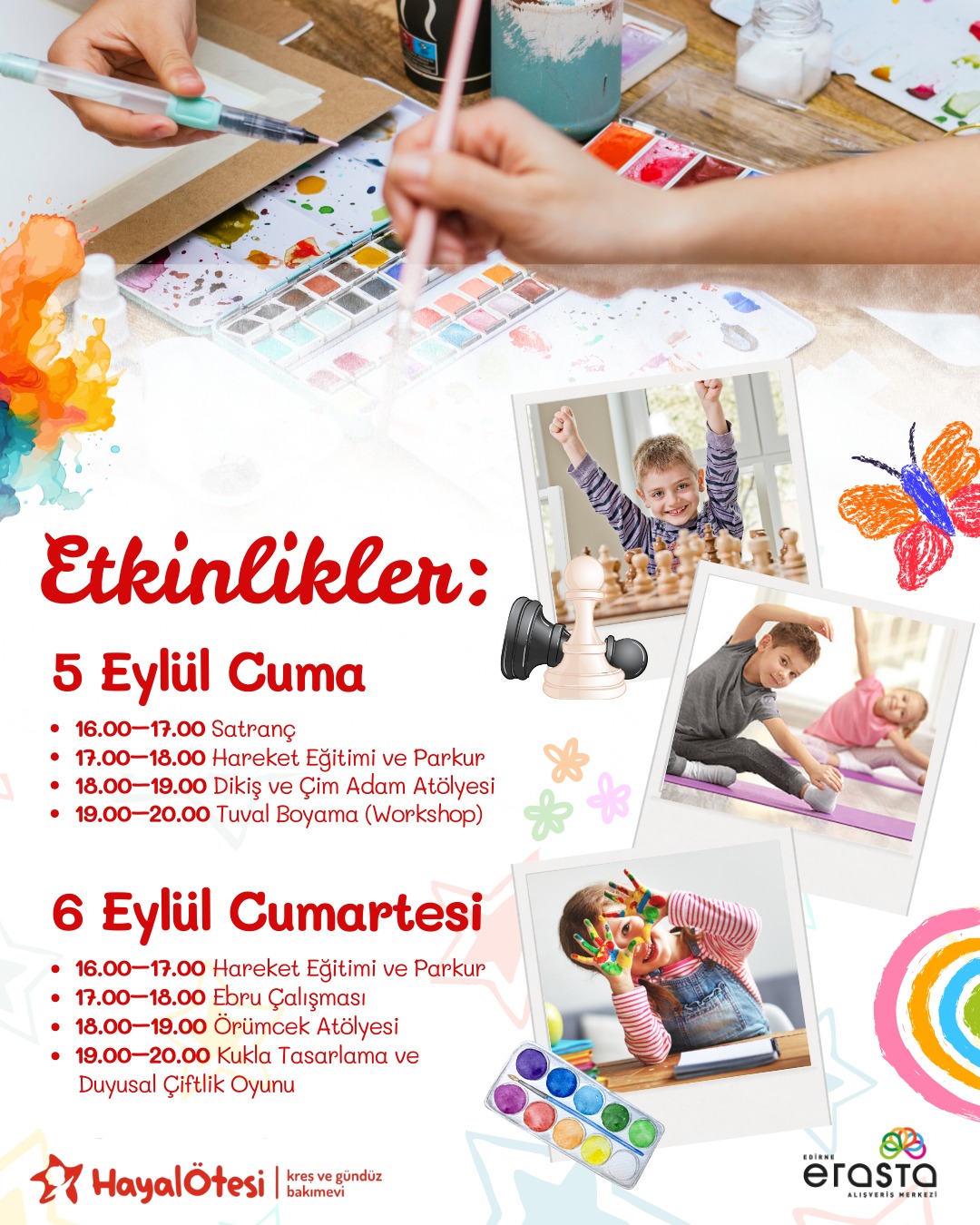 5-6 Eylül’de Erasta AVM’de Etkinlikler ile Buluşuyoruz