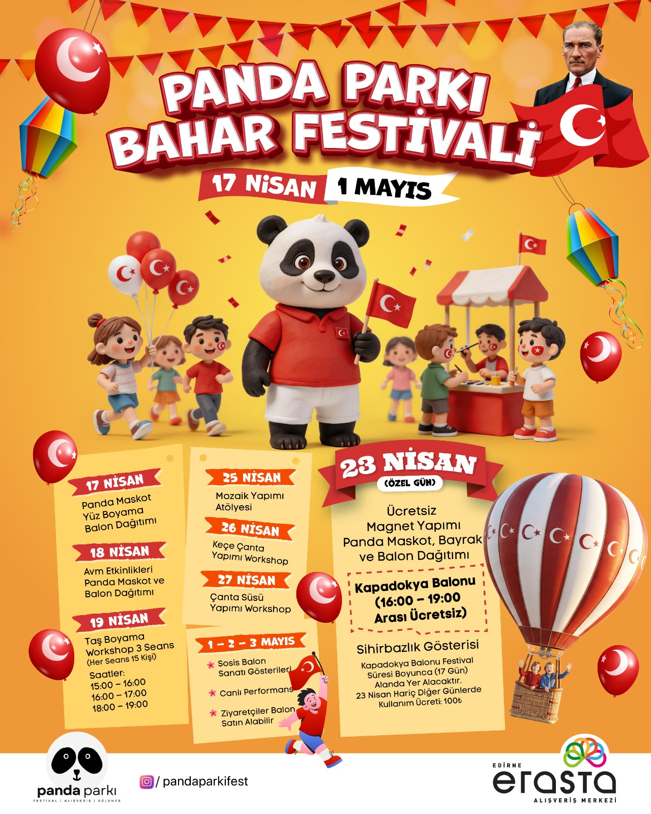 🎉🌸 PANDA PARKI BAHAR FESTİVALİ ERASTA AVM’DE! 🌸🐼