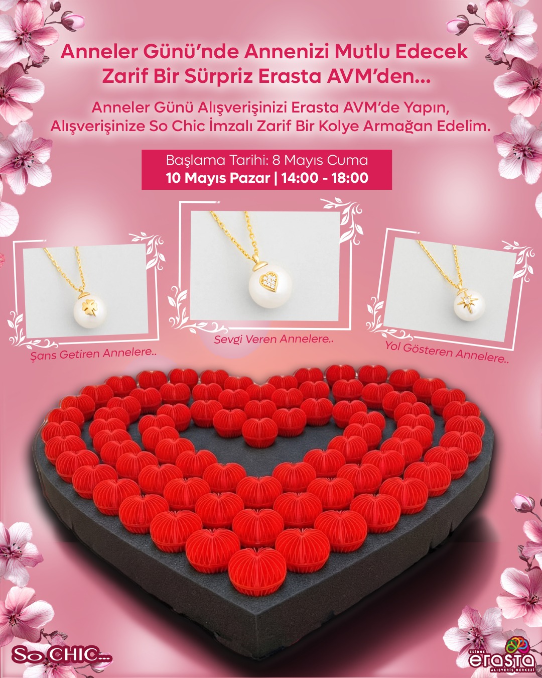 Anneler Günü’nde annenizi mutlu edecek zarif bir sürpriz Erasta AVM’den…❤🌸